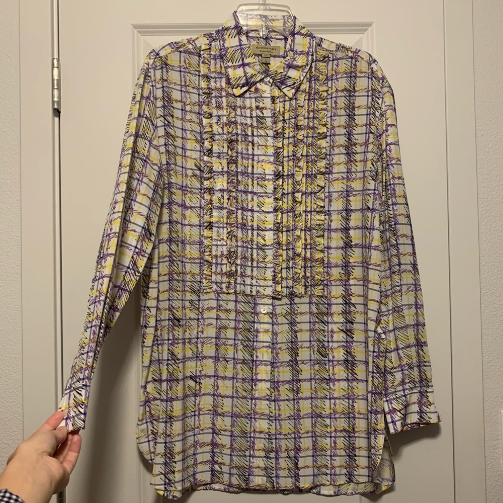 Burberry Scribble Plaid Top